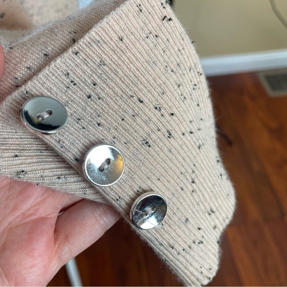 ❌SOLD Verve Amí Pale Pink and Black Nubby Knit Open Front Cardigan - Picture 8 of 9